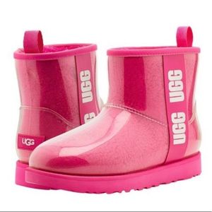 UGG Classic Clear Mini Women's Waterproof Ankle Boots big girls SZ 2 pink